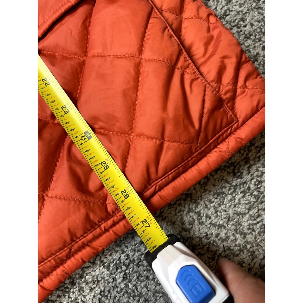 Tommy Hilfiger‎ Vest Women's L Orange Quilted Faux Fur Corduroy Full Zip Pockets - Picture 15 of 16